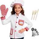 Davsolly Career Day Costume for Kids Chef Costume for Boys Girls Cooking Play Halloween 100th day of School, S