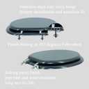 Round Toilet Seat Wood Toilet Seat Prevent Shifting with Zinc Alloy Hinges American Standard Size Toilet Seat Easy to Install also Easy to Clean(Round,Sparkling Black)