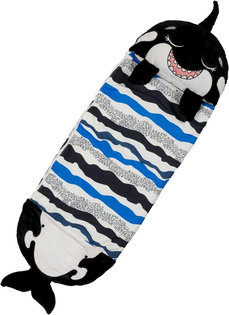 Happy Nappers Pillow & Sleepy Sack- Comfy, Cozy, Compact, Super Soft, Warm, All Season, Sleeping Bag with Pillow- Medium 54 x 20, Shark