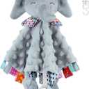 Baby Security Blanket with Tags Teether Elephant Blanket Soft Baby Blankets for Boys and Girls Baby Stuff for Newborn Toys Snuggle Toy Baby Lovey Dotted Blanket Elephant Soothing Toy