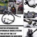 Upgraded Hydraulic Brake System The Left of The 7/8" Handlebars 50 inch Hose for 97cc 2.8HP Baja Doodle Bug DB30 Blitz Dirt Bug Racer Mini Bike Motorsports Go Kartssilver