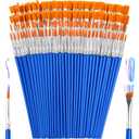 ZRLEI Small Paint Brushes Bulk, 160 Pcs Flat Tip Round Acrylic Paint Brushes for Kids Classroom Acrylic Watercolor Canvas Face Painting Touch Up