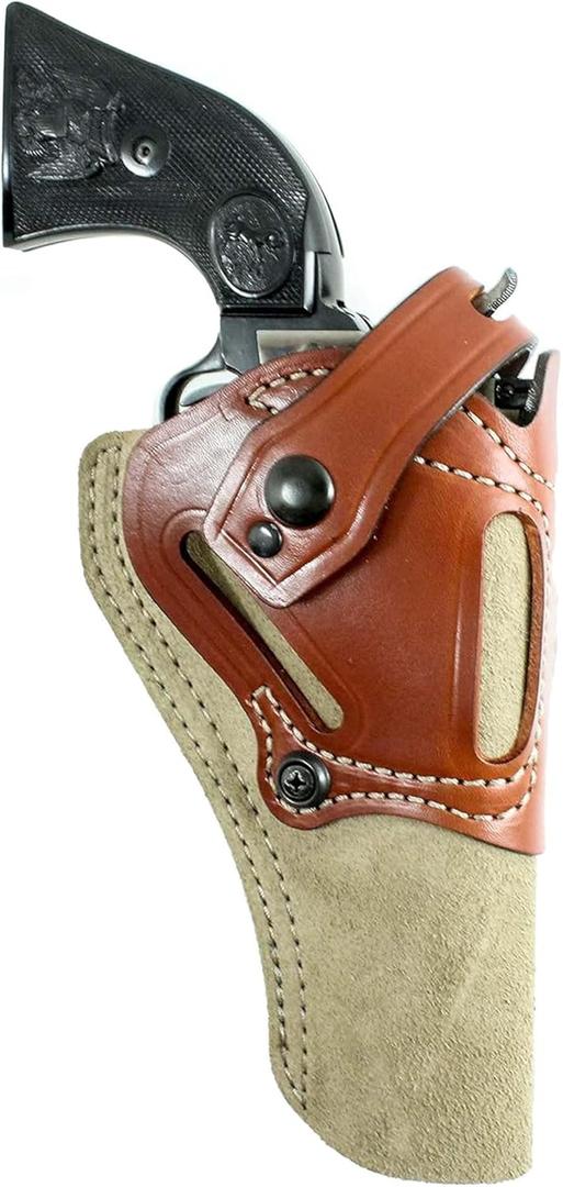 DeSantis Wild Hog Hybrid - OWB Holster for Pistols and Revolvers, Ambidextrous Gun Holster for Men and Women, Made with 1060D Senior Ballistic Nylon and Premium Saddle Leather (Natural)
