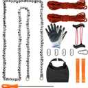 Rope Saw for Tree Limbs, 55 Inch Chain Saw with 70 Sharp Teeth & 46 Feet Ropes Kit, High Limb Pocket Chainsaw