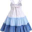 FYMNSI Toddler Little Girls Rainbow Twirly Skater Dress Baby Kids Back to School Dress Summer Casual Tea Party Beach Sundress