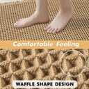 MIULEE Set of 2 Waffle Bathroom Rugs, Boho Bath Rugs Non Slip Washable, Super Absorbent Bath Mats, Ultra Soft Rubber Backed Shower Mats for Bathroom Floor, Tub and Shower, Brown, 24x36 Inch