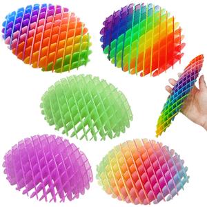 Fidget Worm Toy 5PCS - Quiet Worm Sensory Toy,Stress Relief Fidget Toys,Stress Relieving Toys,Resistance Fidget Toys,Anxiety Relief Toys for Kids & Adults,Elastic Mesh Toy (Noctilucence  5 Colors) (Small Size3.94in-5pc / 5colors / Noctilucent)