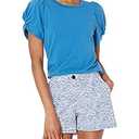 Amazon Essentials Women's Regular-Fit Twist Sleeve Crewneck T-Shirt, Blue, Small