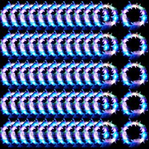 Taiyin 50 Pieces LED Feather Crown Headbands Light up Wreath Headband Flower Crowns for Women Glow in The Dark Headband for Wedding Reception Mardi Gras Cosplay Party Favors (Macaron Color)