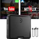 Wireless Carplay Adapter, Supports Netflix, YouTube, TF Card Plug & Play, Android Auto Wireless Dongle Fits for Factory Wired Car Play Cars