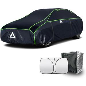 Hail Protector Car Cover, Anti Hail Thickened Multi-Layered EVA Car Cover Waterproof All Weather Protection with Car Sun Visor,Outdoor Hail Protection Cover, Fit Sedan/Coupe-Length 186-193 Inch.