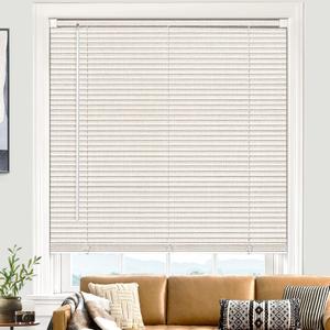 Cordless Blinds for Indoor Windows 1" Vinyl Textured Print Slats Mini Blinds for Home, 21" W x 36" H - Sand
