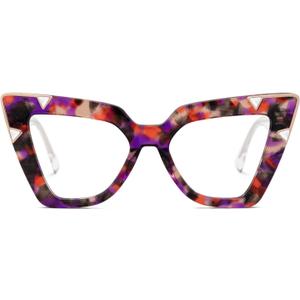 Zeelool Cat Eye Glasses for Women Frame with Non-prescription Clear Lens Pedley ZJGX581550 (Tortoise)
