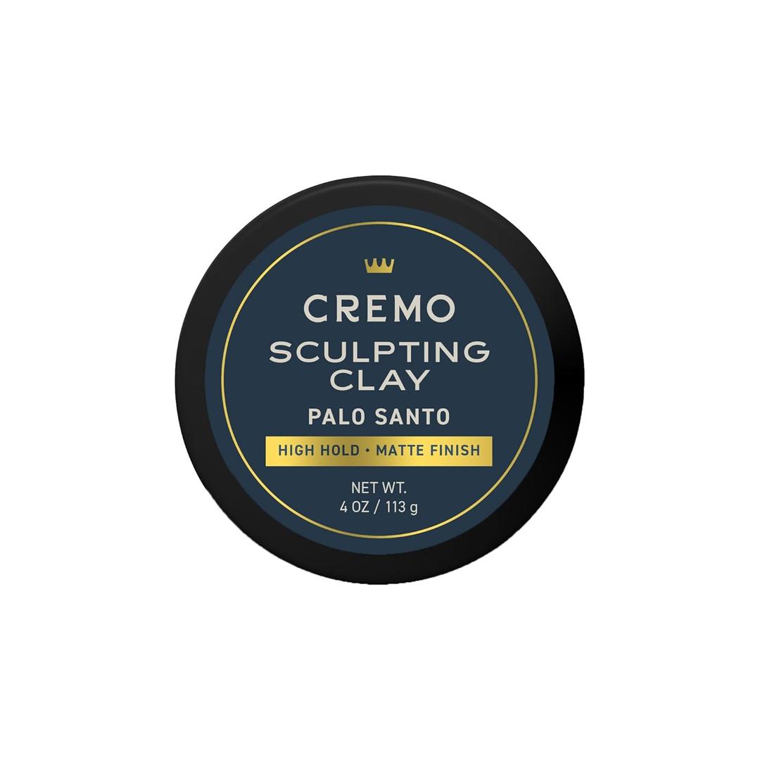 Cremo Premium Barber Grade Hair Styling Palo Santo (Reserve Collection) Sculpting Clay, High Hold, Matte Finsh, 4 Oz