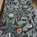 Area Rug 7x9 Living Room Rugs, Washable Vintage Floral Large Soft Non Slip Thin Rug Low Pile Green Area Rug for Bedroom Dining Room Kids Playroom Office Decor Indoor, Dark Green