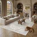 8x10 Area Rug Washable Neutral Beige Vintage Floral
