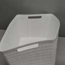 Curver 1 Pack Jute Large Decorative Plastic Organization and Storage Baskets, Perfect Bins for Home Office, Closet Shelves, Kitchen Pantry and All Bedroom Essentials, White