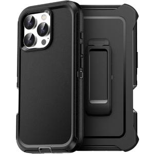 AICase for iPhone 16 Pro Case with Belt Holster,Heavy Duty Drop Protection Full Body Rugged Shockproof/Dust Proof Military Protective Tough Durable Men for iPhone 16 Pro 6.3"_16