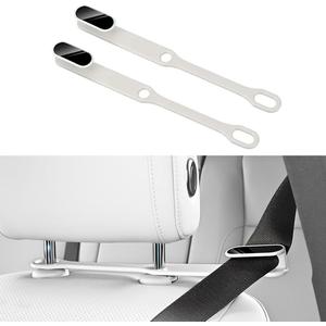 MAXDOOL 2PCS Car Seat Belt Guides Convenient and Practical&Seat Belt Adjuster, Car Seat Belt Clip for Easy Reach, Seatbelt Guide Grabber, Fits Sports Seats with Headrest Gap or Hole (White)