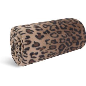Cozy-Soft Microfleece Travel Blanket, 50x60 Inch, Lightweight, Compact, Perfect for Airplane and Car, Leopard