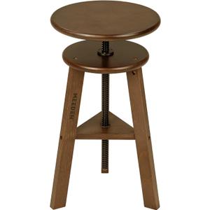 MEEDEN Walnut Drafting Stool with Solid Beech Wood, Height Adjustable Artist Studio Stool, Bar Stool, Office & Kitchen Stool, Perfect for Studio, Home Use, Bars, 26 inches x 12.6 inches x 11.8 inches