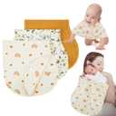 Muslin Burp Cloths with Snaps,Multi-Use Burpy Bib 100% Cotton for Spit Up & Drool,Large 22"X11" Extra Absorbent Burping Cloth for Newborn Boys Girls Essentials,Yellow