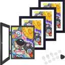 4 Packs Kids Artwork Frames Changeable Hold 150-10 by 12.5 Picture Frame Front Opening, Kids Art Storage Frame for Art Display, Wall Artwork, Crafts Decor (Black)