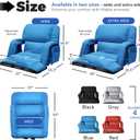 Wide Stadium Seats With Back Support 2 Pack, Exclusive "Sofa Style" Design Extra Thick Bleacher Chairs With Back and Cushion, 6 Reclining Positions - Ultimate Comfort for Sports Events (Blue, 22.5")