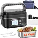Cordless Electric Lunch Box for Adults, [24,000 mAh, 6.3 Cups], 100W Heated Lunch Box for Men with Scheduled Heating and Memory, Max 212F, Portable Food Warmer for Blue-Collar, Truck, Office, Picnic