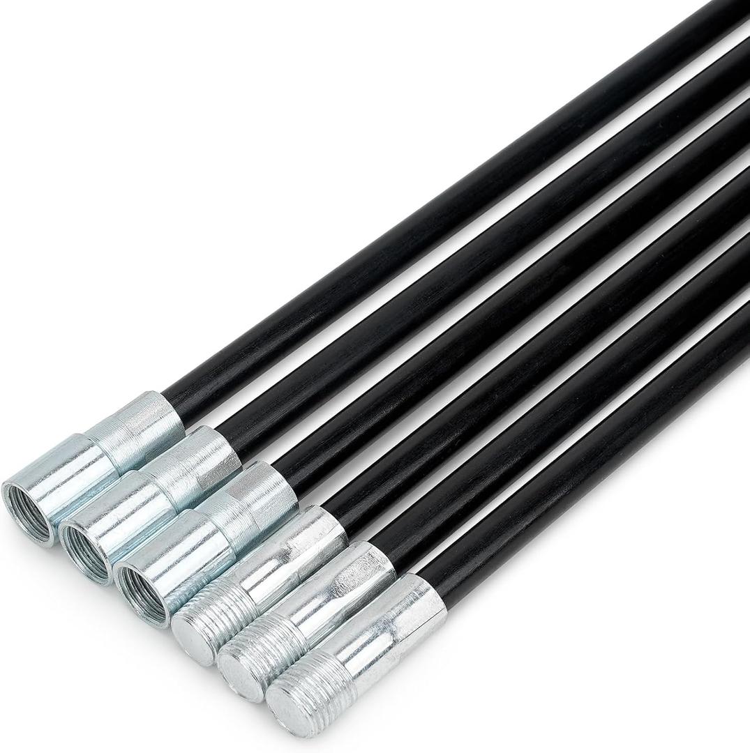 Stanbroil 18-Foot Fiberglass Chimney Rod Kit, 1/4" NPT Fittings, Used with Brush to Clean Debris from Chimney