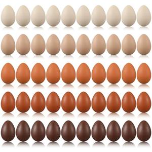 Beeveer 50 Pcs Plastic Easter Eggs Bulk for Easter Hunt 1.6 x 2.4 Inch Colorful Hanging Plastic Eggs for Basket Fillers Party Favor DIY Crafts Decoration(Brown Series)
