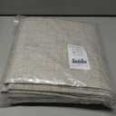 NICETOWN 100% Blackout Linen Curtains 90" Long for Bedroom, Thermal Insulated Living Room Curtains with Liner, Farmhouse Style Linen Blend Window Draperies for Dining Room (2 Panels, 52" W, Natural)