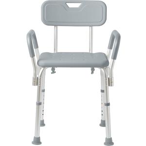 Medline Shower Chair with Backrest and Padded Armrests - 350 lb. capacity, Bath Bench, Seat, Stool for Independent Adult, Seniors, Elderly & Disabled Patients