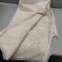 Amidoudou 1 Pair European Double Layer Curtains Luxury Flower Embroidered Curtains for Living Room Bedroom (Beige,52x120 Inch)