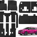 Floor Mats for Kia Carnival Fuel 8 Seater 2022-2024(Not Hybrid) Full Set All Weather Carnival Floor Mats for Kia Carnival Accessories 2024-2022 TPE Back Seat Cover Protector Black Only 3 Pieces