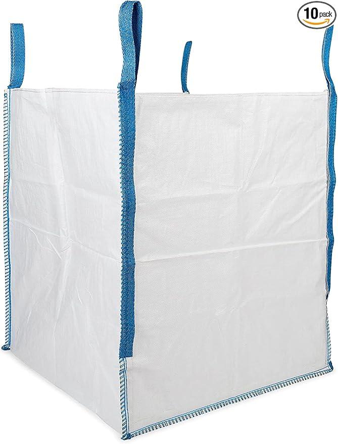 DURASACK Heavy Duty Builder's Bulk Bags 200 Gallon, Flap Top, Pack of 10
Flap Top White Woven Polypropylene Contractor Trash Bags for Demo and Construction, Holds up to 2200 lbs