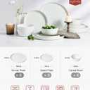 Famiware Mars Plates and Bowls Set, 18 Pieces Dinnerware Sets, Dishes Set for 6, White