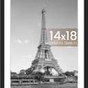 upsimples 14x18 Picture Frame, Wall Decor Poster Frames, Black 1 Pack | 14 x 18 Frame, 12x16 Frame with Mat for Gallery Wall, Family, Baby, Dog, Dorm, Christmas