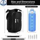 Panmout Hands-Free Magnetic Gym Bag with Gym Bottle - 3-in-1 Water Bottle Holder with 6 Magnets, 3 Pockets, Fits up to 40oz Bottle and Large Phone, Shoulder Strap for Gmy, Hiking and Travel (Black)