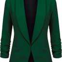 Lock and Love Women 3/4 Sleeve Blazer Open Front Cardigan Jacket Work Office Blazer (Large)