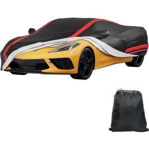 JOYTUTUS Car Cover Compatible with 2020-2026 Corvette C8 Stingray Z06 Z51 (Not Fit for High Wing), Soft Cotton Inner Sun Rain UV All Weather Protection
