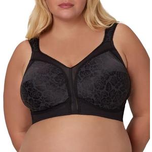 Playtex Women's Wireless Bra, 18 Hour Plus-Size Bras, Full Coverage, Smoothing, 4693, Black 