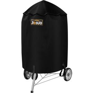 BBQ Grill Cover for Weber Charcoal Kettle: Heavy Duty Waterproof 22 Inch Weather Resistant Barbecue Grill Covers