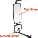 Door Mirror with Arm Black Fit for International 4300 4400 7400 7600 8500 8600 (left side)