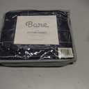Bare Home Fitted Bottom Sheet Queen Size - Premium 1800 Microfiber - Ultra-Soft Hotel Luxury - Deep Pocket - Durable and Long Lasting (Queen, Grid - Midnight Blue/White)