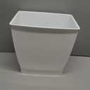 iDesign,Plastic Spa Rectangular Trash, Waste Basket Garbage Can for Bathroom, Bedroom, Home Office, Dorm, College, 2.5 Gallon, White