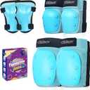 Nattork Knee Pads for Kids Youth AudltKnee and Elbow Pads with Wrist Guards 6 in 1 Protective Gear Set for Skateboard, Roller Skate, Inline Skates, Cycling and Scooter Boys Girls (M-Teens and Adults, Teal)