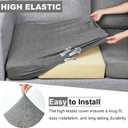 pickyNproud 8Pcs Patio Cushion Covers Stretch Outdoor Couch Cushions Slipcovers Replacement Washable Furniture Protector with Elastic Bottom Sofa Chair Seat Cover, Charcoal Gray