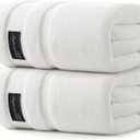 REDKISS Large Bath Towels Set 2 Piece, 100% Cotton, 31x63 in,Heavyweight 760G, Highly Absorbent & Quick Dry, Super Soft Luxury Shower Towels for Bathroom,Hotel Collection - White