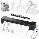 NDYIN Portable Printers Wireless for Travel, N80 Wireless Thermal Printer Bluetooth Inkless Printer Support 8.5" X 11" US Letter & A4, Compatible with iOS, Android, Laptop